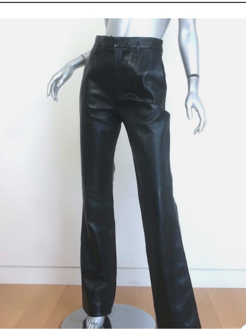 Saint Laurent high waist lamb leather pants black size 40